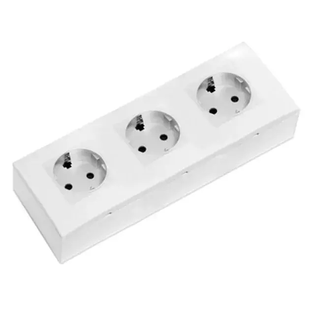 Base de enchufe triple de superficie kalia blanco