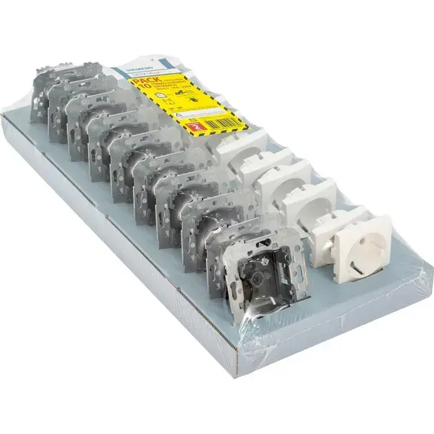 Pack 10 bases de enchufe delta viva siemens blanco