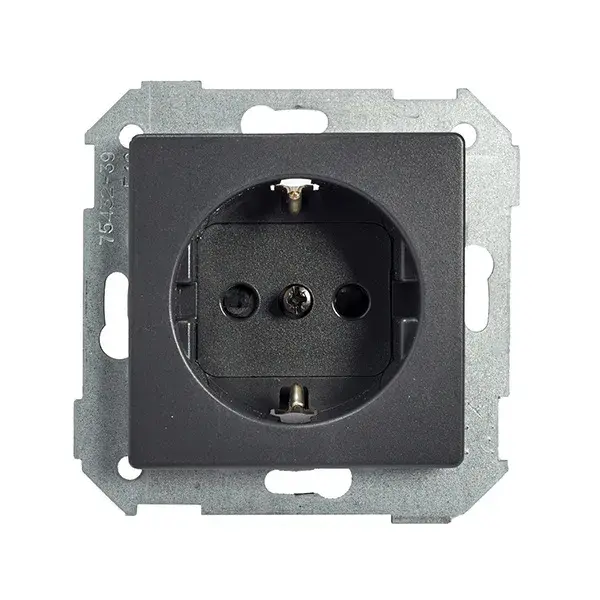 Base enchufe 2p+tt grafito simon