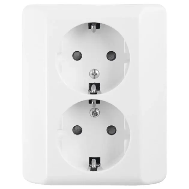 Base de enchufe doble 2p + tt simon basic blanco