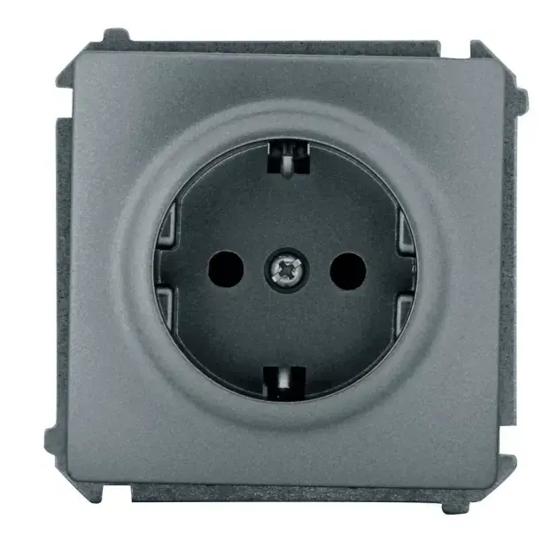 Base de enchufe 2p + tt simon basic aluminio