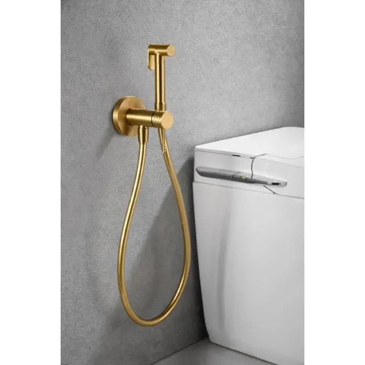 Mice - ducha higiénica empotrada - grifo bidet empotrado - oro cepillado