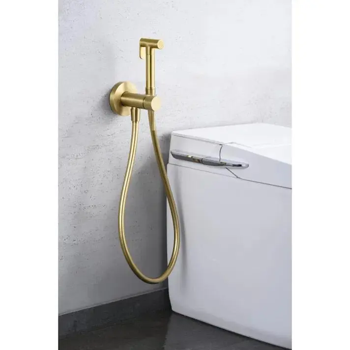 Mice - ducha higiénica empotrada - grifo bidet empotrado - oro cepillado
