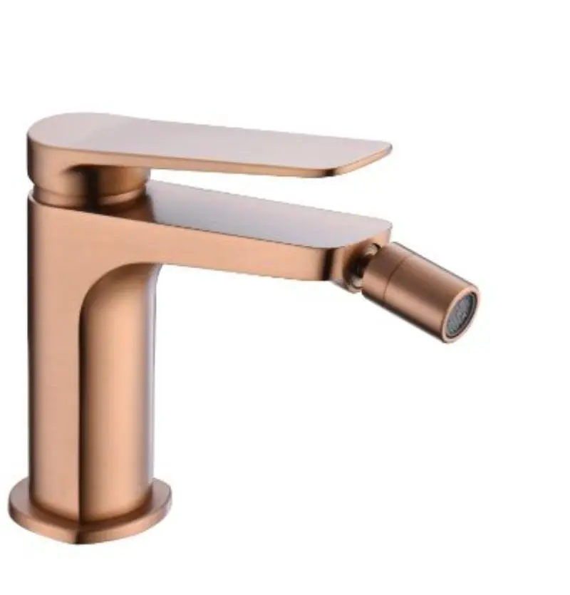 Monomando de bidé oro rosa cepillado serie napoles