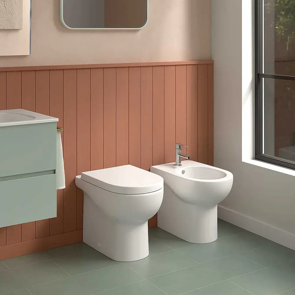 Sanitarios Filopared Cerámica Azzurra Compacto Nube WC + BIDÉ + ASIENTO DE CIERRE SUAVE