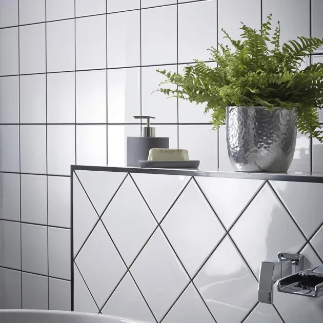 Azulejo cerámico blanco brillo 20 x 20 cm