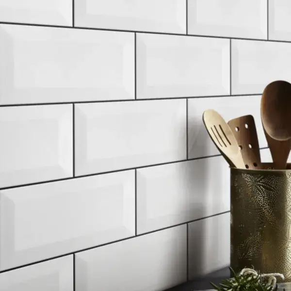 Azulejo cerámico blanco brillo treinte 10 x 20 cm