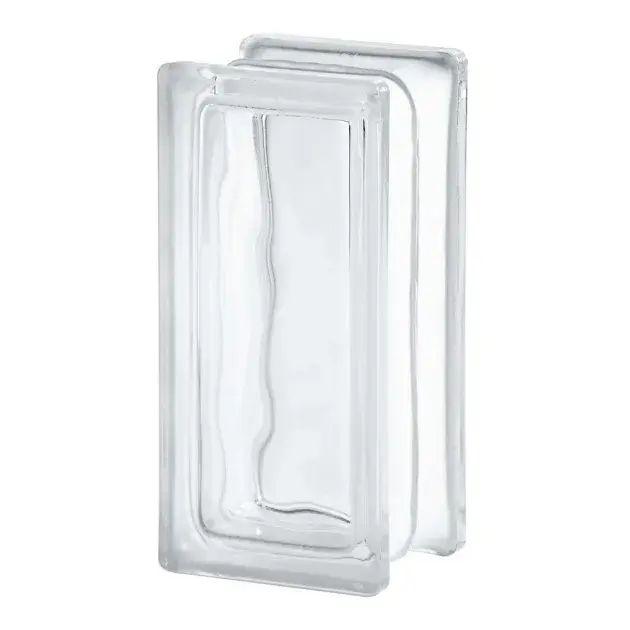 Medio bloque de vidrio Ondulado transparente