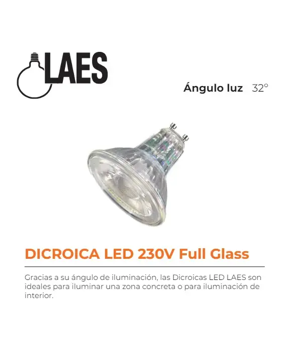 GU10 LED 5W 2700K 32º ÁNGULO DESTACADO