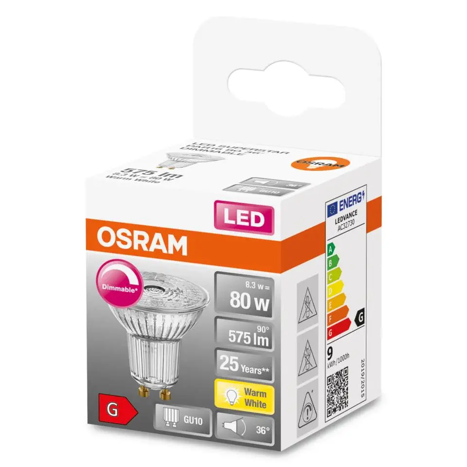 GU10 LED 7w 930 36º OSRAM LEDVANCE PÁLIDO REGULABLE