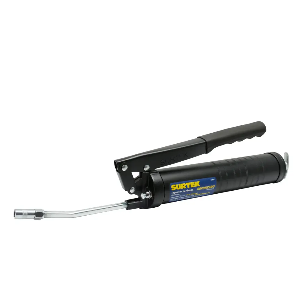 Inyector de grasa dos manos reforzado de 400 g, 8500 PSI Surtek con Soporte para Montaje Vertical