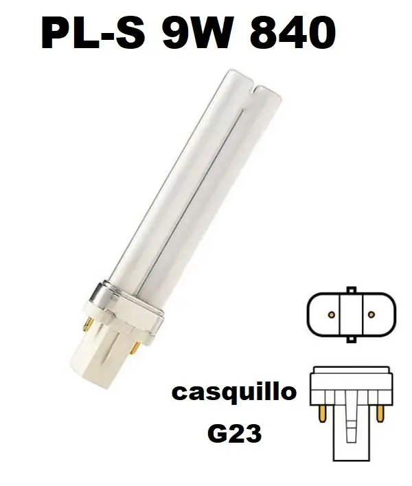 CFL Luz de Dí DULUX S ( PL-S ) 9w 840