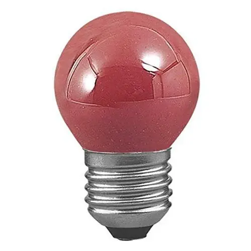 Vidrio Resistente ESFERICA INCANDESCENTE COLOR ROJA 15w E-27