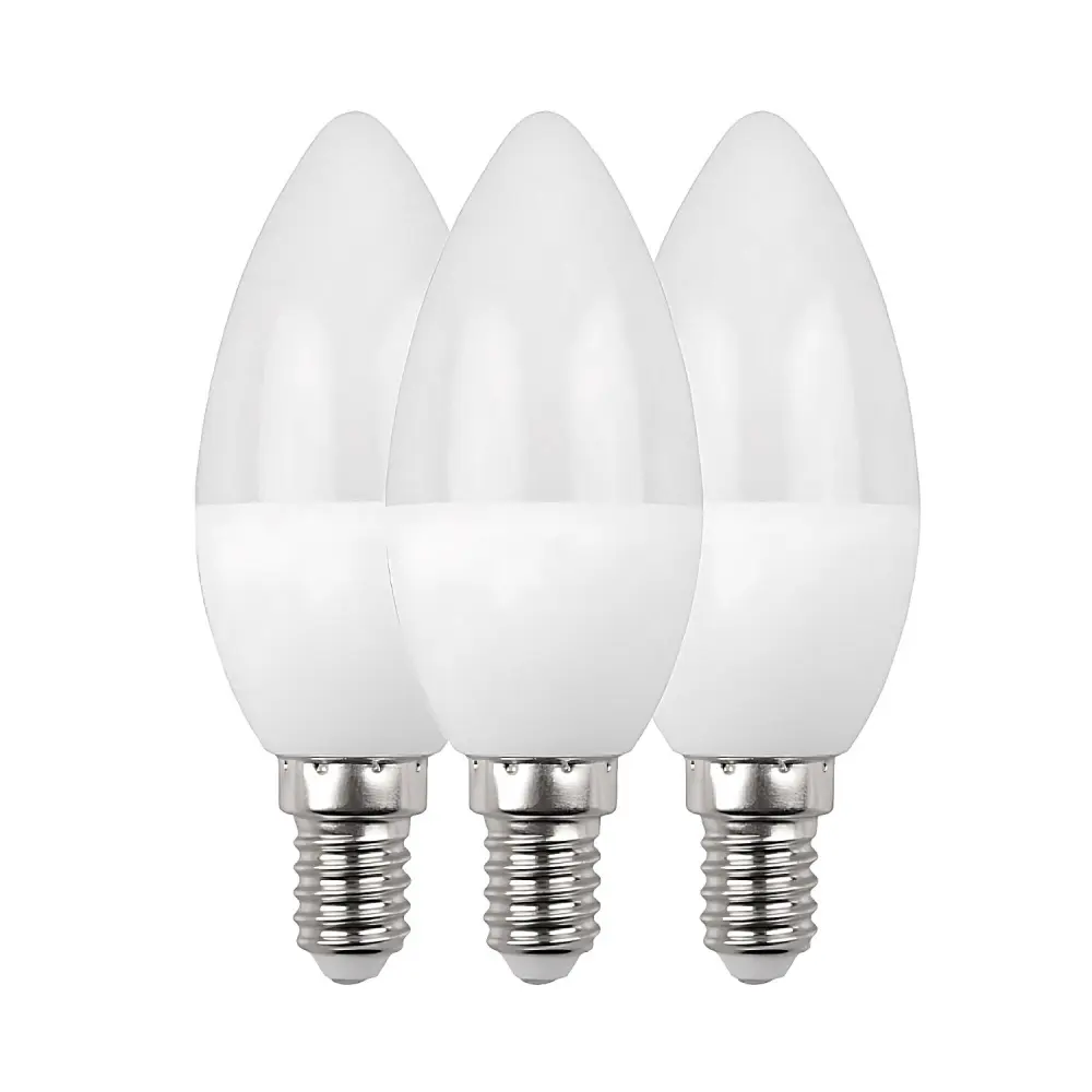 Ahorro Energético Certificado Pack 3 bombillas led vela e14 6w equi.40w 470lm 15000h primer leader