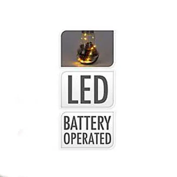 Alta Luminosidad Bombilla con piñas decorativa 10 LED 31 cm