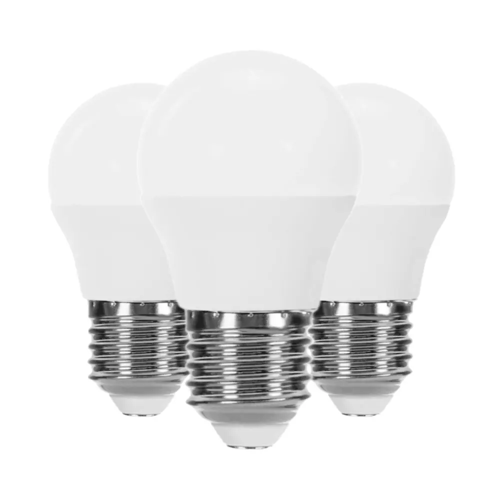 Alta Luminosidad Pack 3 bombillas led esférica e27 6w equi.40w 470lm 15000h primer leader