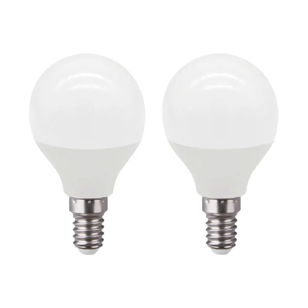 Alta Luminosidad Pack 2 bombillas led esférica e14 6w equi.40w 470lm 10000h 1primer leader