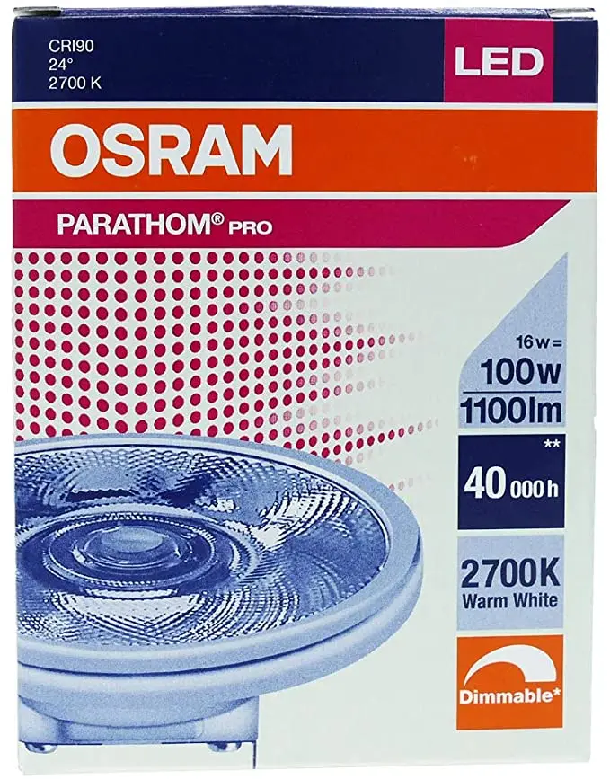 AR111 LED 13,5w 12v G53 2700K 24º OSRAM DÉBIL REG