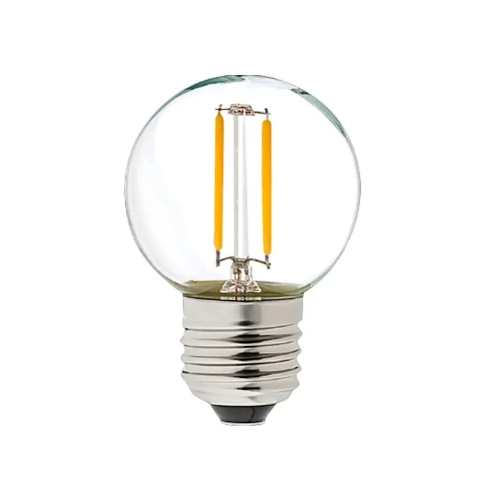 Bombilla filamento LED g45 blanco acogedor 2700k 1w E27 plástico resistente con Certificación CE