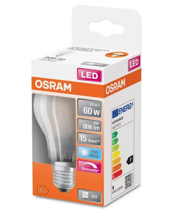 BOMBILLA LED A60 7w 840 MATE E-27 OSRAM TENUE REG.
