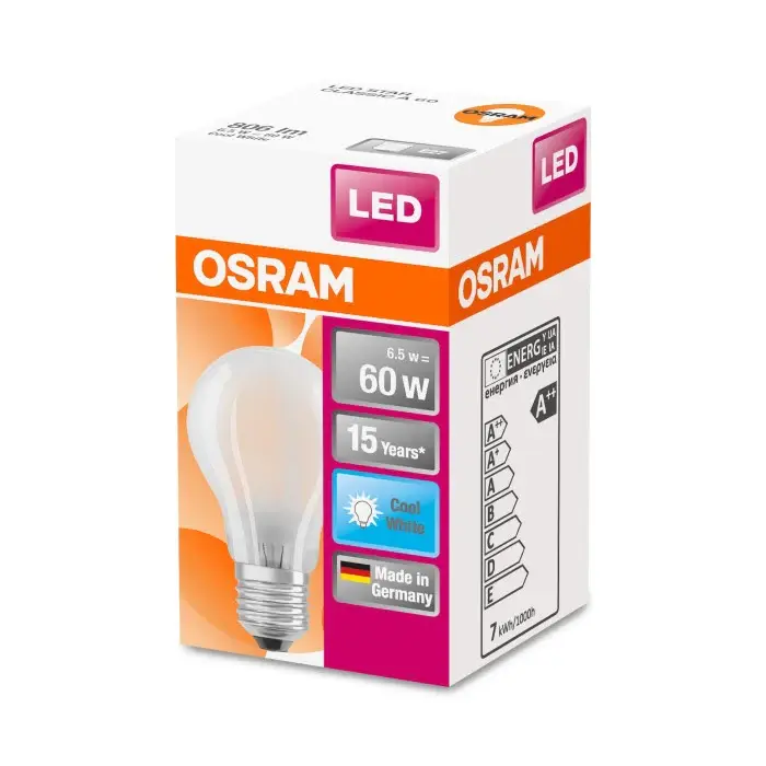BOMBILLA LED A60 FILAMENTO MATE 7w 840 E-27 OSRAM