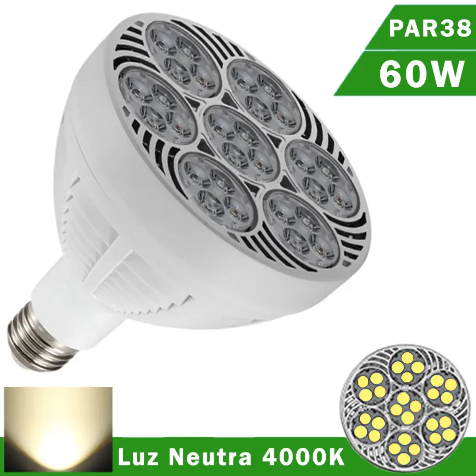 Bombilla LED PAR38 E27 60W Luz Neutra 4000K Pack de 3 Unidades