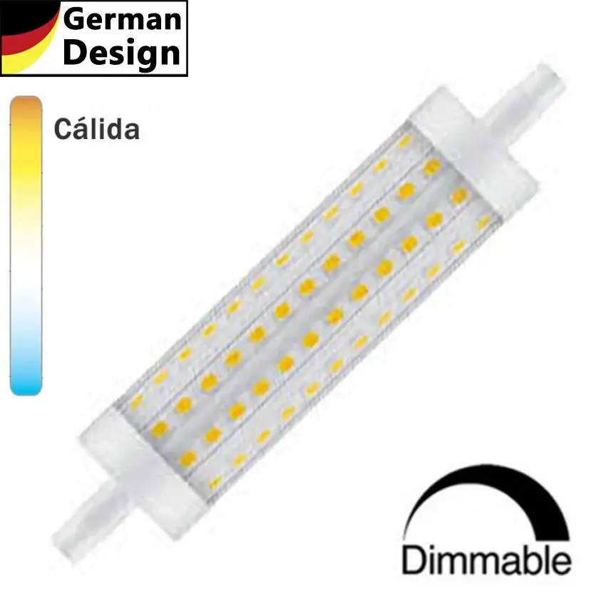 Bombilla LED R7s 118mm 15W Regulable para Domicilios y Oficinas