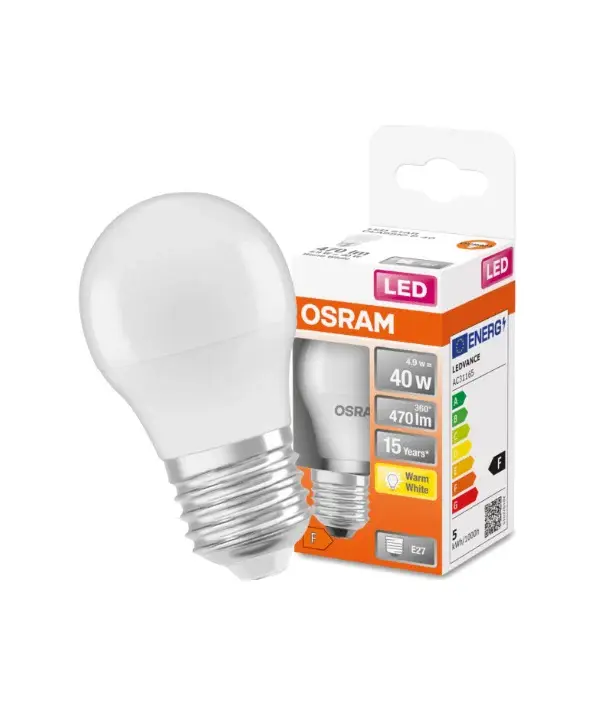 ESFERICA LED 4,9w E-27 827 OSRAM