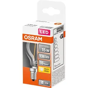 ESFERICA LED FILAMENTO CLARA 1,5w E-14 827 OSRAM