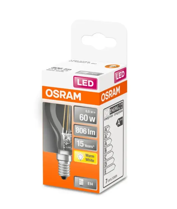 ESFERICA LED FILAMENTO CLARA 5,5w E-14 827 OSRAM