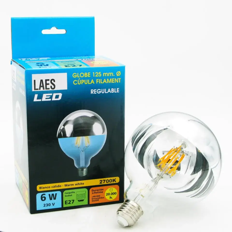GLOBO LED 125mm FILAMENTO CUPULA 6w OSCURO REGULABLE