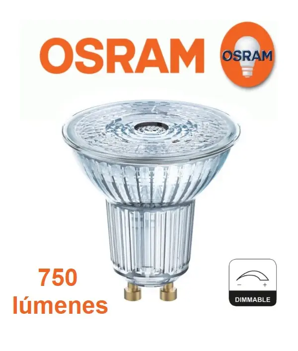 GU10 LED 8w 827 36º OSRAM PÁLIDO REGULABLE con Base E27