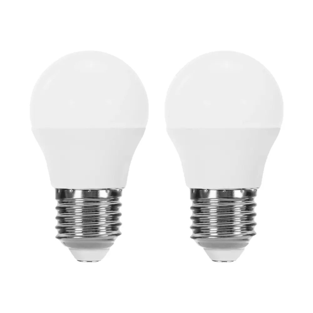 Pack 2 bombillas led esférica e27 6w equi.40w 470lm 10000h 1primer leader para Cocina y Baño