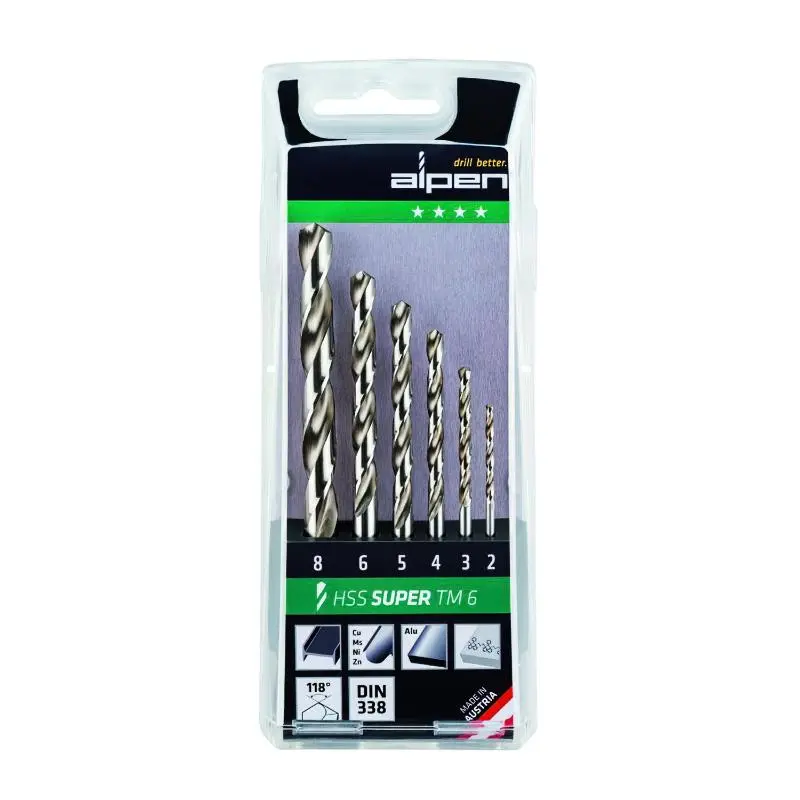Estuche brocas alpen hss pro 6 piezas