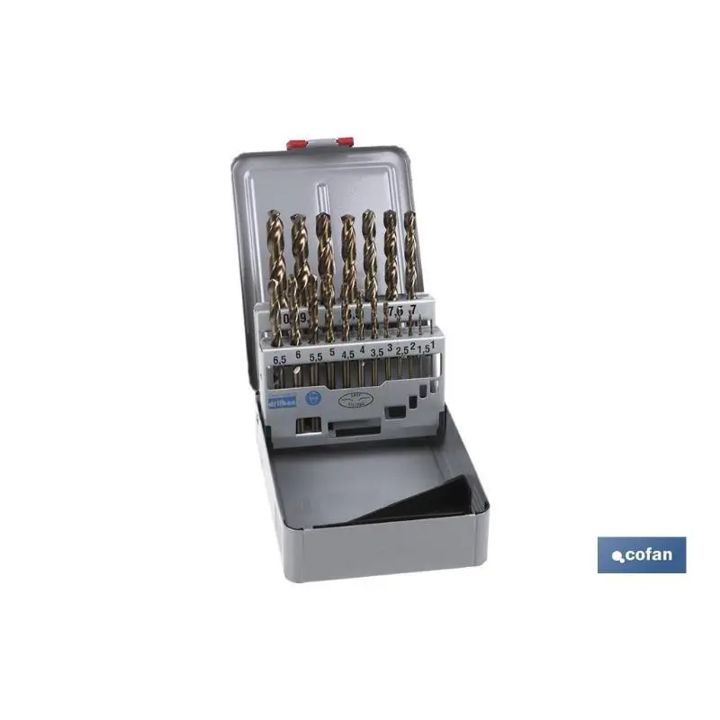 Estuche brocas titanio - medidas: 1-10 mm Cofan