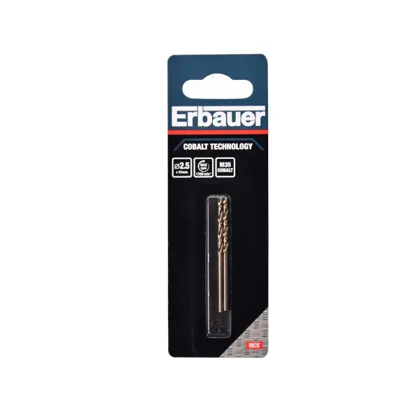 Broca metal M35 2,5X57 mm Erbauer 2 uds