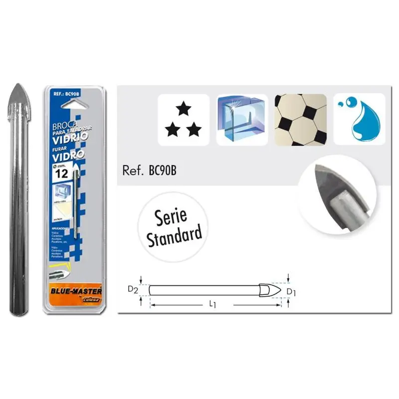 Broca para cristal blue master 6mm bc9006b en blister Fplus