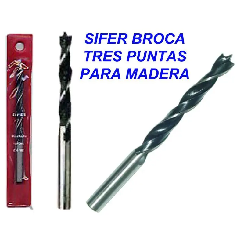 Broca de tres puntas para madera sifer 4