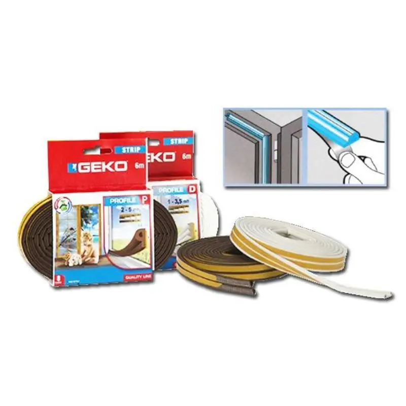 Junta adhesiva en perfil epdm-d marrón 6x6mx9mm (2x3m) - geko Fplus