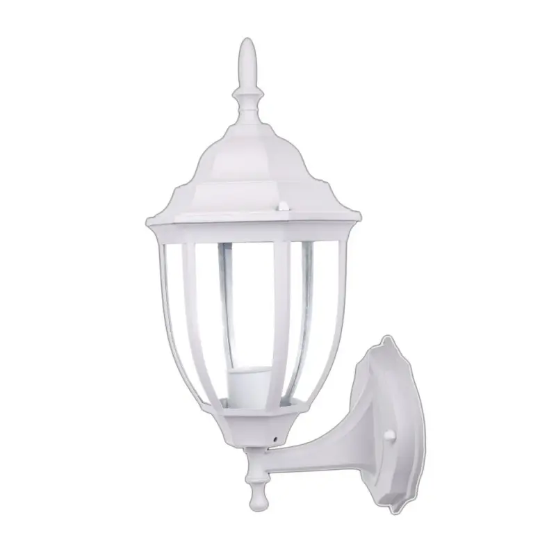 Resistente la Intemperie Farol de pared micenas para bombilla E27, exterior blanco aluminio