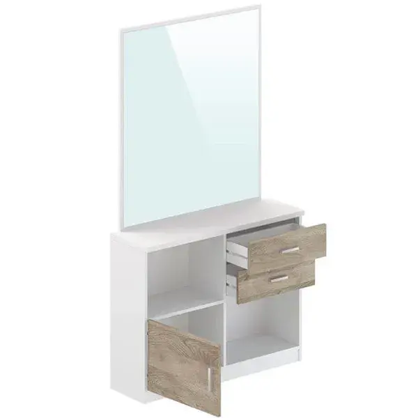 Recibidor Baeza blanco/roble 177x100x30 cm