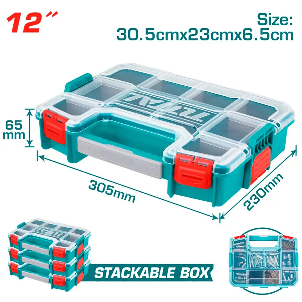 CAJA ORGANIZADORA 12" SUPER TOTAL (TPBX1121) prueba de Polvo