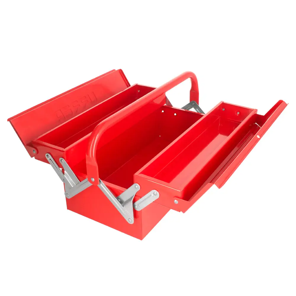 Caja portaherramientas metálica tipo acordeón roja 7" x 16" x 6" Urrea Sistema Modular
