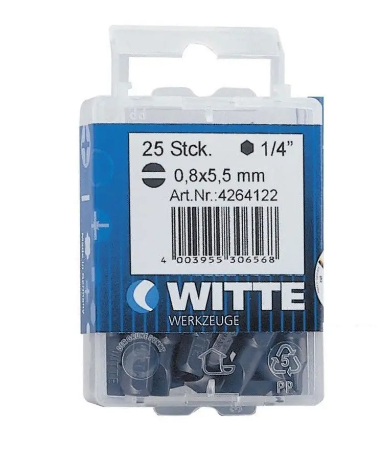 Witte-426432-15 puntas en cajita de plástico amplio 25 mm (pl 5,5 tin)