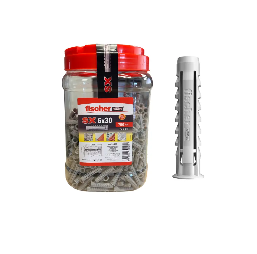 Acero de Alta Seguridad Caja 750uds Taco SX 6x30 Fischer