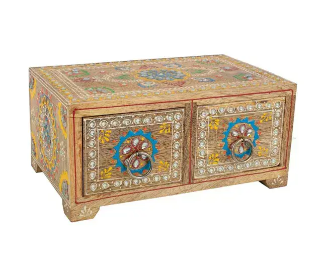 Armario Blindado Caja-Joyero Alexandra House Living Multicolor Sin aditivos Madera de mango Madera MDF 14 x 10 x 23 cm 2 c...