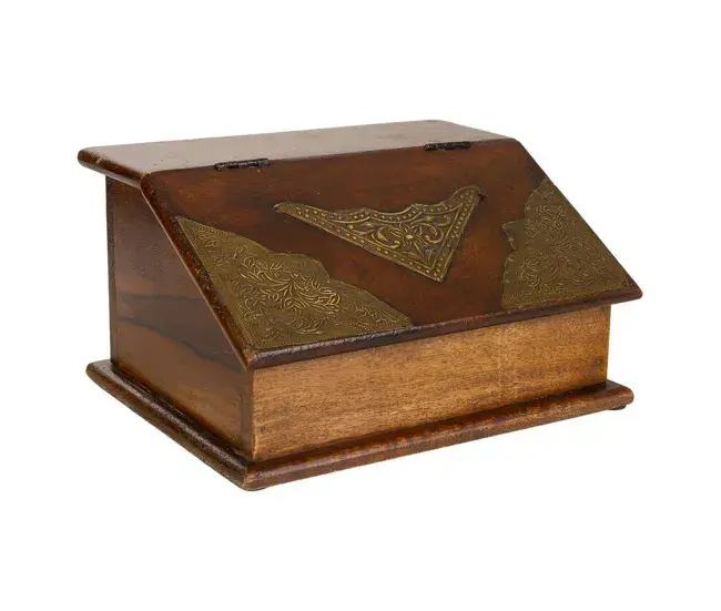 Caja-Joyero Alexandra House Living Marrón sombrío Latón Madera de mango 19 x 13 x 24 cm