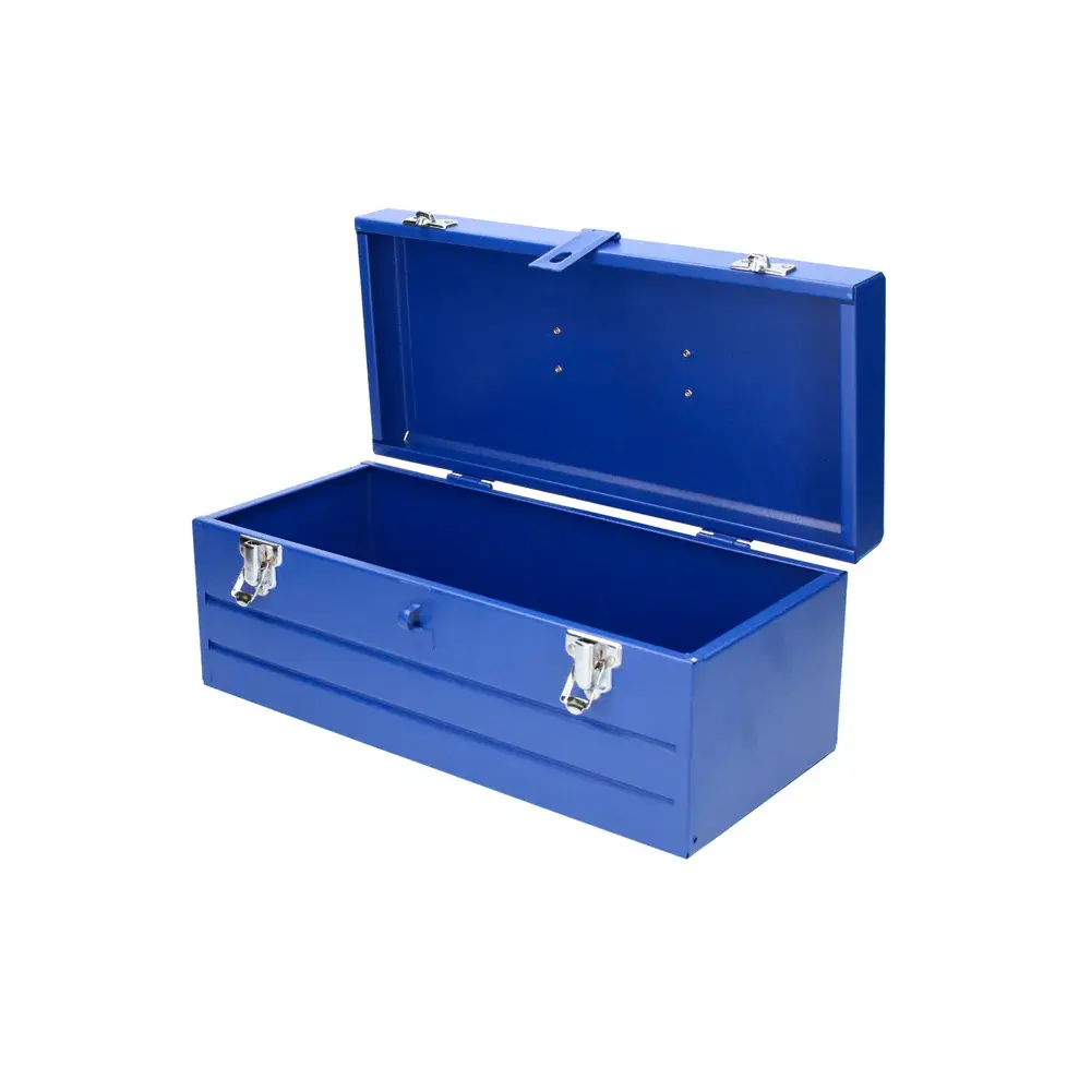 Cerrojo Electrónico Caja portaherramientas metálica color azul sin charola 17" x 6" x 6" Foy