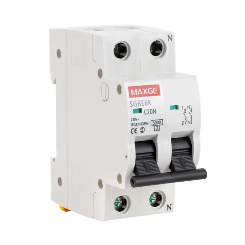 Interruptor magnetotermico alpha+ residencial 1p+n, 25a curva c 6ka con Sistema de Bloqueo Multipunto