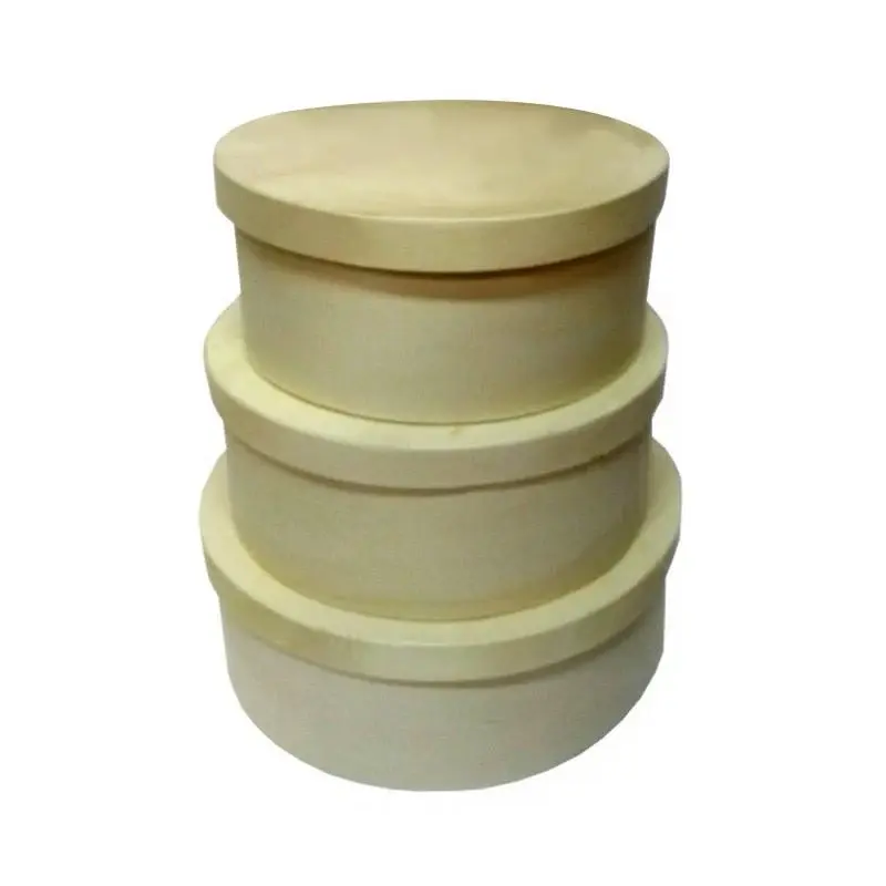 Montejo Caja sombrerera de madera 22cm de diametro x 9cm de elevado 498M